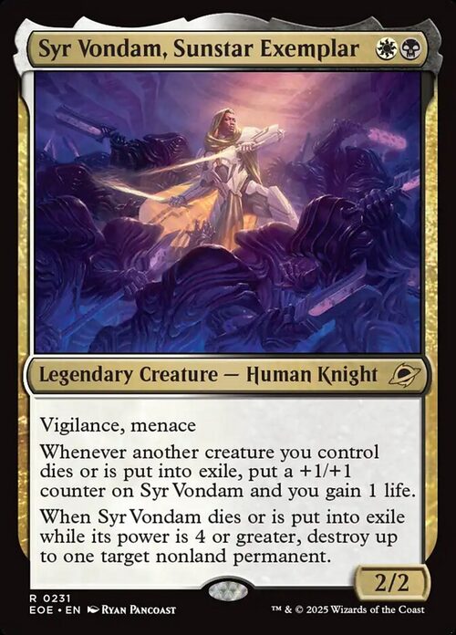 Syr Vondam, Sunstar Exemplar [EOE #231] - Normal